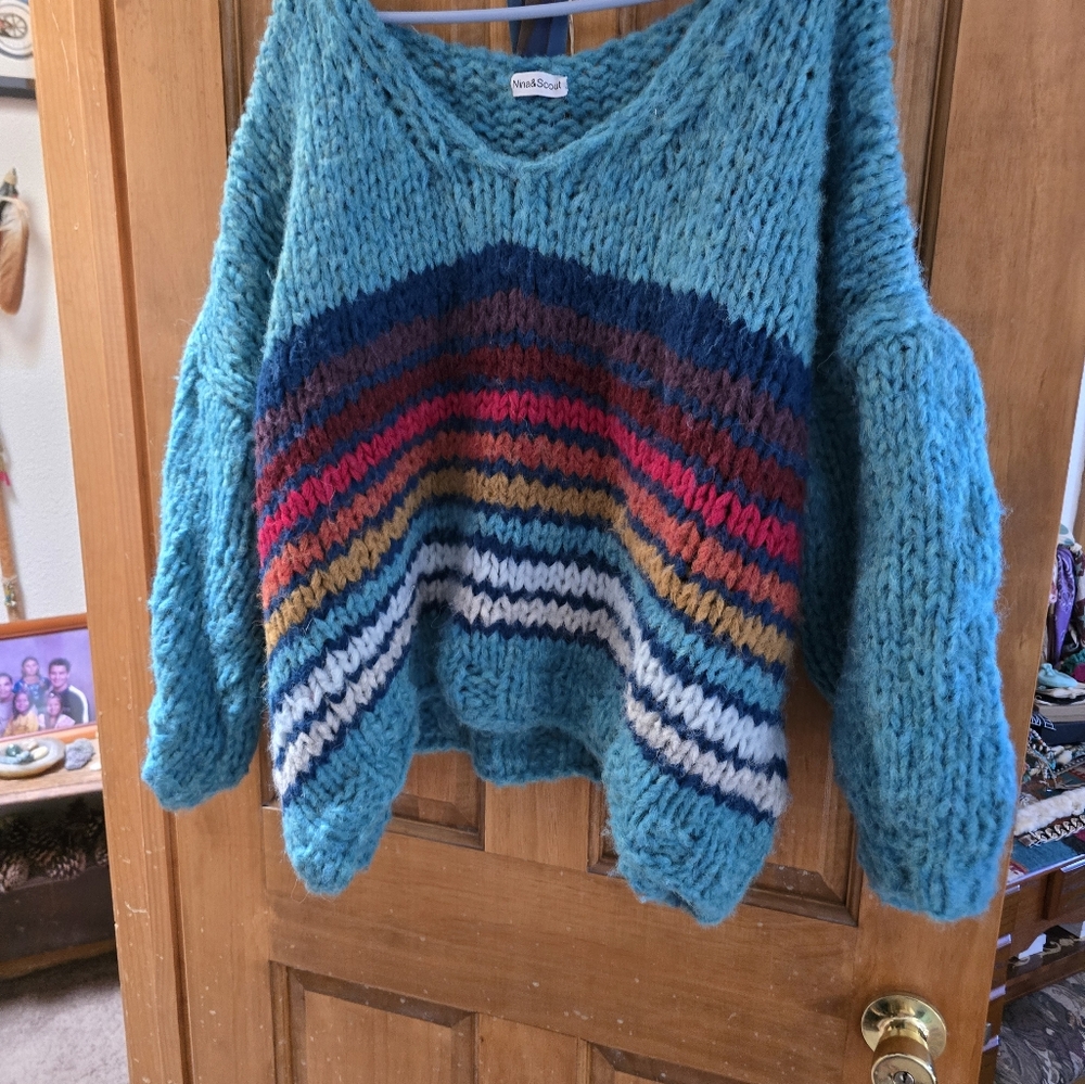 Nina & Scout Turquoise oversized sweater